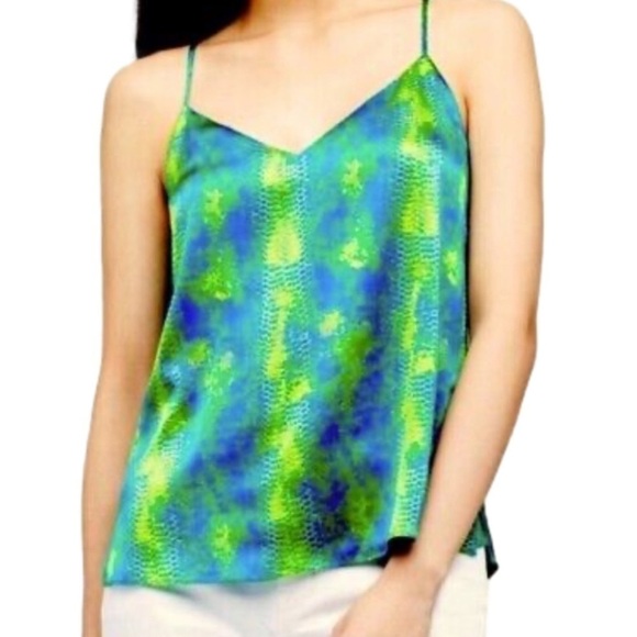 L’agence Kylee Racerback Tank 100% Silk Amazon Viper Print. - Picture 1 of 9